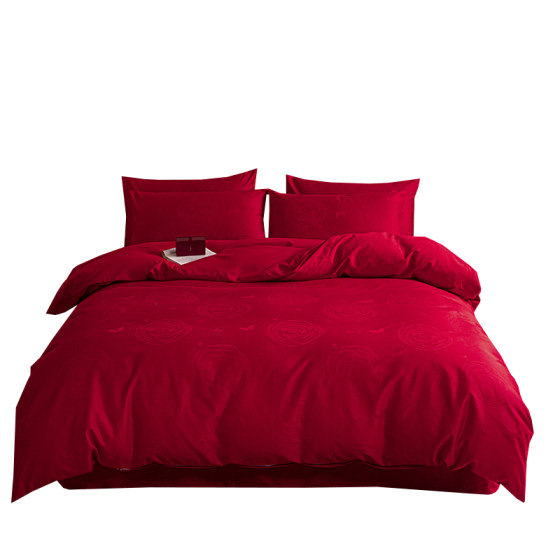 Cotton satin jacquard wedding four-piece set