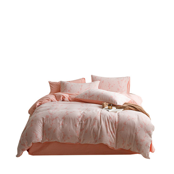 Cotton double-layer yarn four-piece bedding set