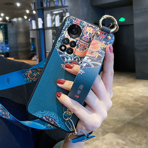 适用华为荣耀v40手机壳如意腕带v40轻奢版保护硅胶套v4O镜头全包5g防摔磨砂软壳ANG-AN00女YOK男AN10个性创意 - 图0