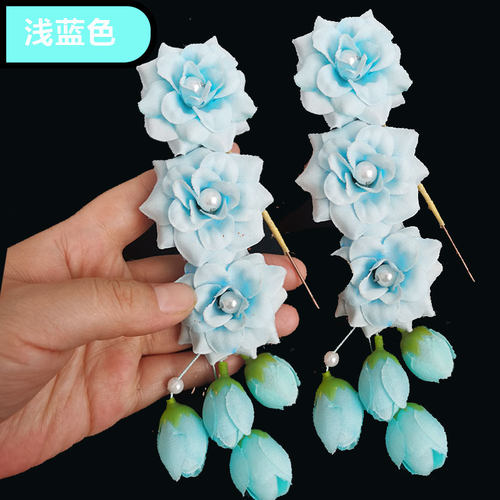 戏曲舞蹈用鬓花耳边花京剧戏服小姐头花青衣花旦古装头饰唱戏头面 - 图3