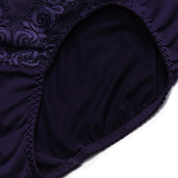 ຈັດສົ່ງຟຣີ Beijiaren 78527 summer lace embroidered underwear thin breathable mid-waist belly-control boxer briefs for women