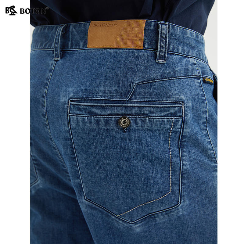 波顿2025年新薄款直筒牛仔裤男士夏季冰丝高端冰爽薄荷天丝长裤子 - 图0