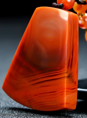 蝶逸凉山原石平安挂件南红玛瑙