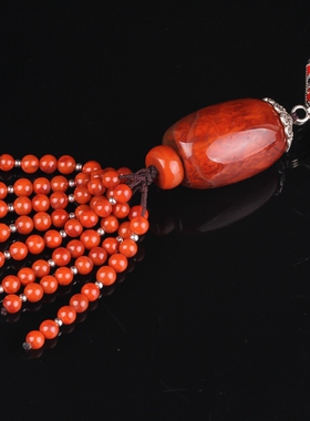 天然南红玛瑙毛衣链长款女民族风吊坠项链百搭时尚饰品L3