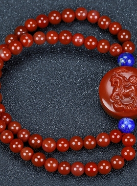 蝶逸男女南红玛瑙原石雕刻