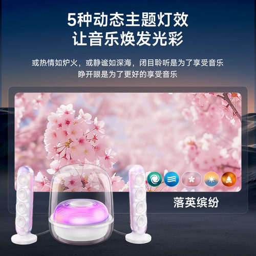 哈曼卡顿音乐水晶5无线蓝牙音箱送礼桌面电脑音响低音礼物大音量 - 图1