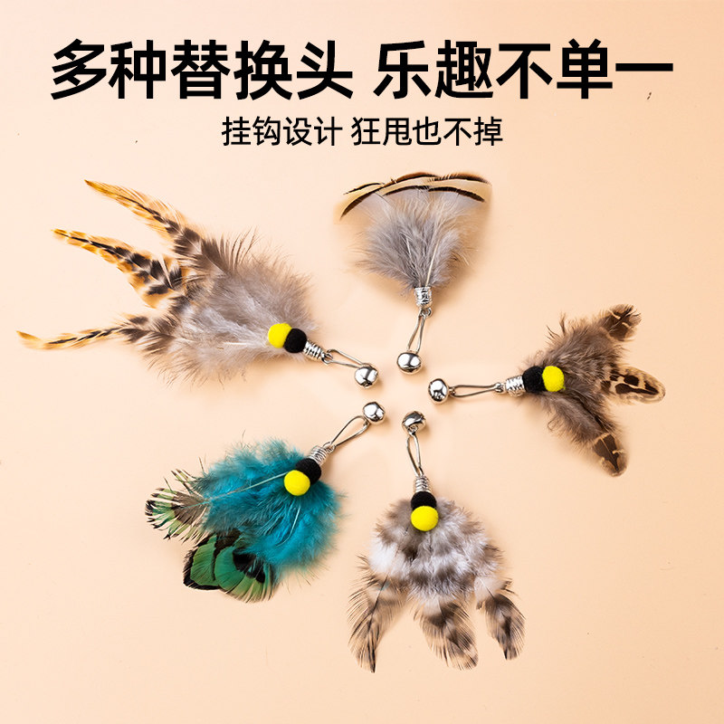 CFA赛级逗猫棒长杆猫玩具逗猫羽毛替换头幼猫小猫咪自嗨解闷神器,淘宝优惠券,粉丝福利购,淘宝优惠卷