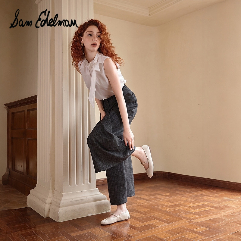 SAM EDELMAN2025春季羊皮复古软平底一字扣带玛丽珍鞋女ZENA