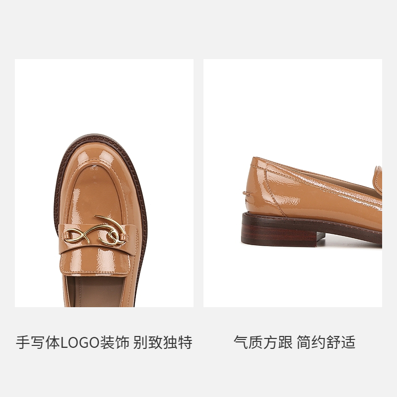 SAM EDELMAN秋季款休闲金属扣饰圆头乐福鞋平底单鞋女COLETTE