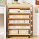 Under-desk data rack storage cart office stationery supplies student book organization cabinet removable file rack desk side book stand floor-standing storage rack desk side solid wood multi-layer bookcase with wheels