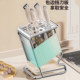 Kitchen knife storage rack with drain tray and multiple knife holders