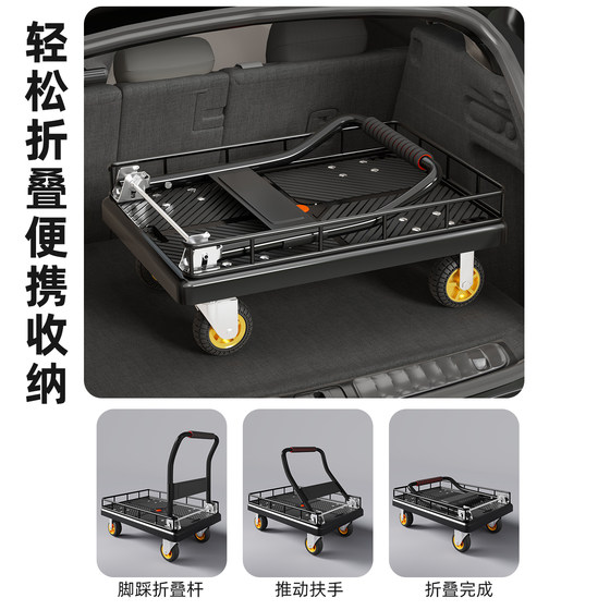 Cargo trolley with guardrail