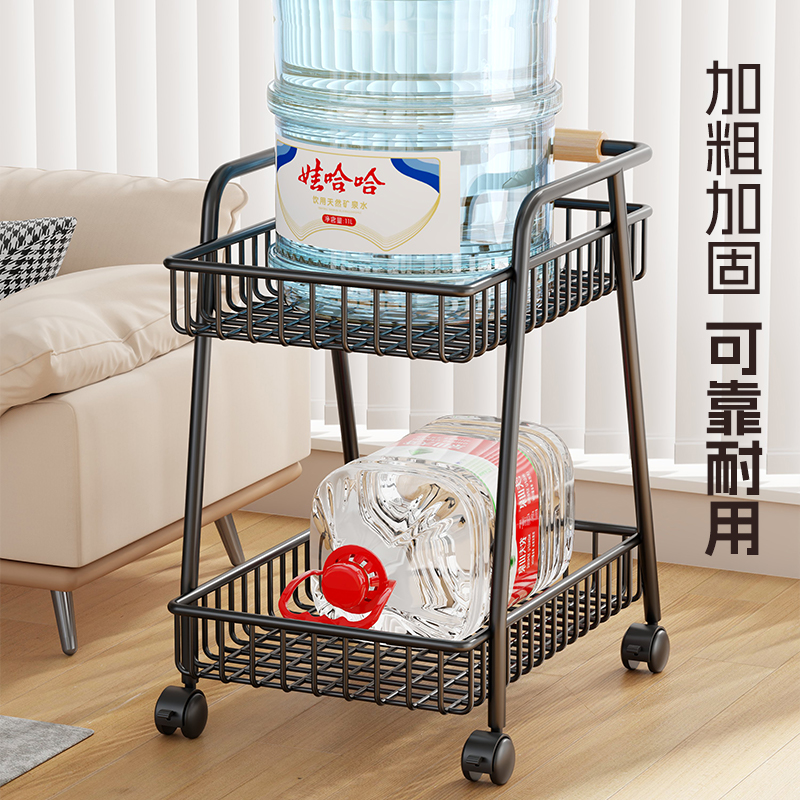零食收纳夹缝推车客厅落地移动饮料置物架家用多功能分层整理架子 - 图3