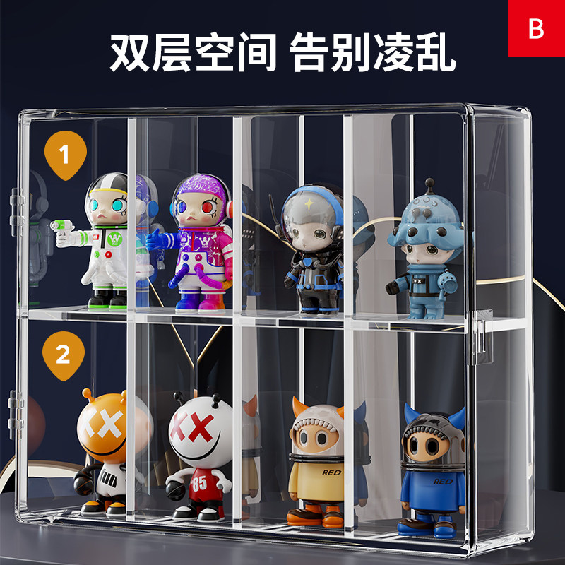 透明防尘柜子盲盒收纳展示架多个手办萌粒收纳盒亚克力摆件展示盒,淘宝优惠券,粉丝福利购,淘宝优惠卷