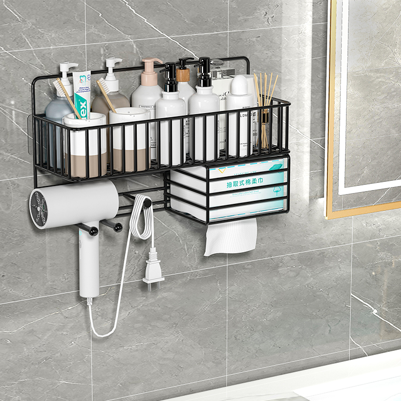 吹风机置物架卫生间洗漱台免打孔收纳架厕所浴室墙上支架洗手间架,淘宝优惠券,粉丝福利购,淘宝优惠卷