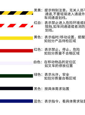 黑黄警示胶带地标线地贴定位划线