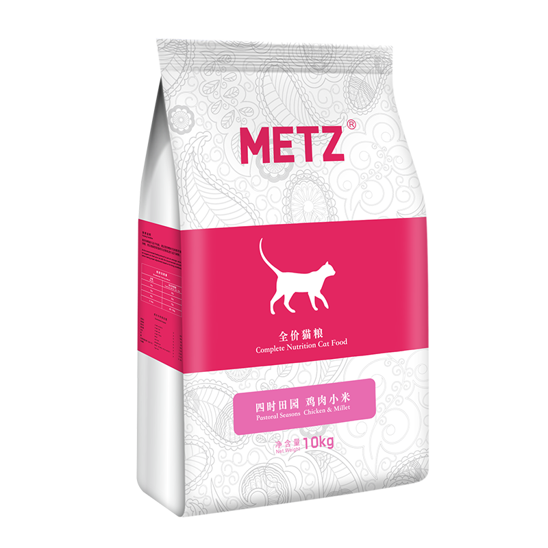 METZ/玫斯四时田园鸡肉小米全价年龄段通用增肥发腮猫粮20斤10kg - 图0