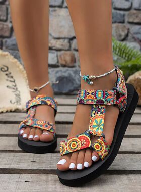 Summer Flat Women's Shoes Hemp Rope Set Foot Beach Sandals