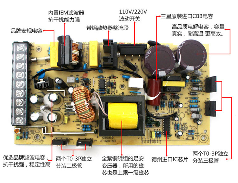 60V开关电源6.6A步进电机400W电源交流220V转DC60V10A直流电源 - 图2