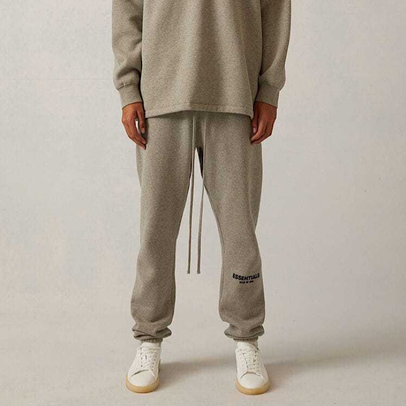 FEAR OF GOD ESSENTIALS加绒卫裤美式男长裤潮束脚反光原厂货 - 图1