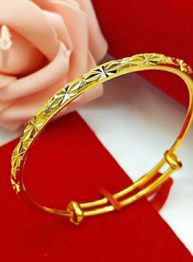 三生世铃铛环金黄色手镯女