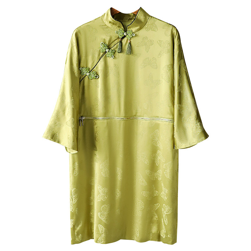 鹿歌2022春装新款中国风改良连衣裙 鹿歌旗袍