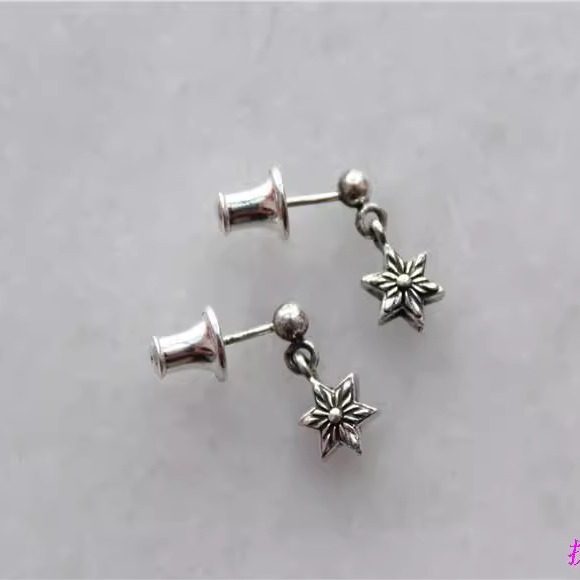 潮牌克罗925纯银饰耳钉六芒星耳饰男女款船锚耳坠心耳环网红同款,淘宝优惠券,粉丝福利购,淘宝优惠卷