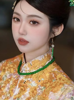 琉璃珍珠复古配饰短款锁骨链