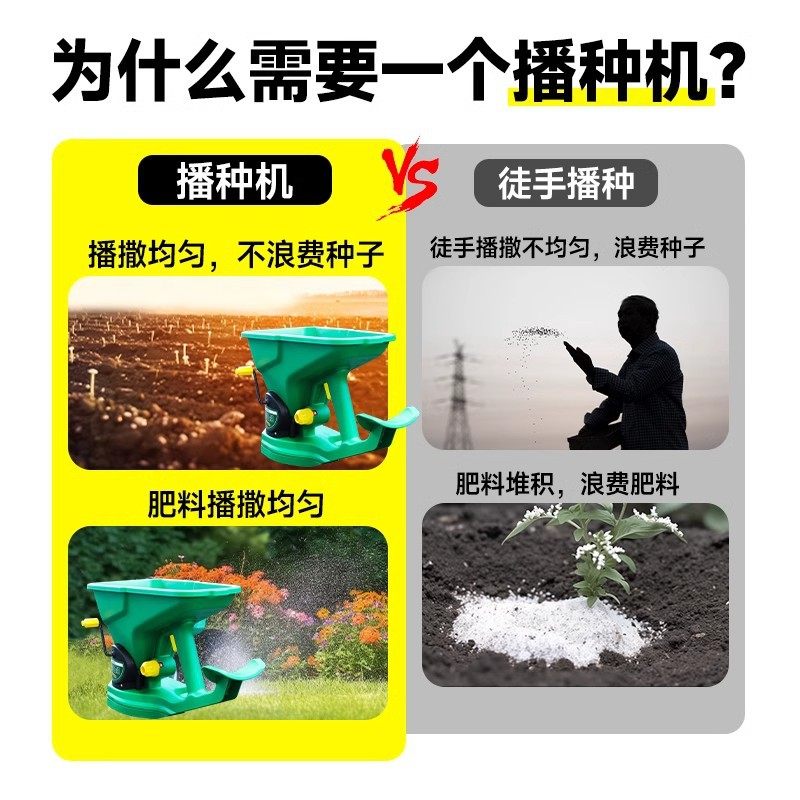 家用小型草坪种子播撒器菜籽播种器手摇施肥器手动种植器手提式,淘宝优惠券,粉丝福利购,淘宝优惠卷