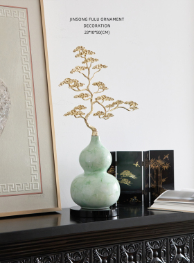 迷屿 新中式葫芦客厅酒柜玄关装饰品乔迁新居礼品送领导长辈摆件