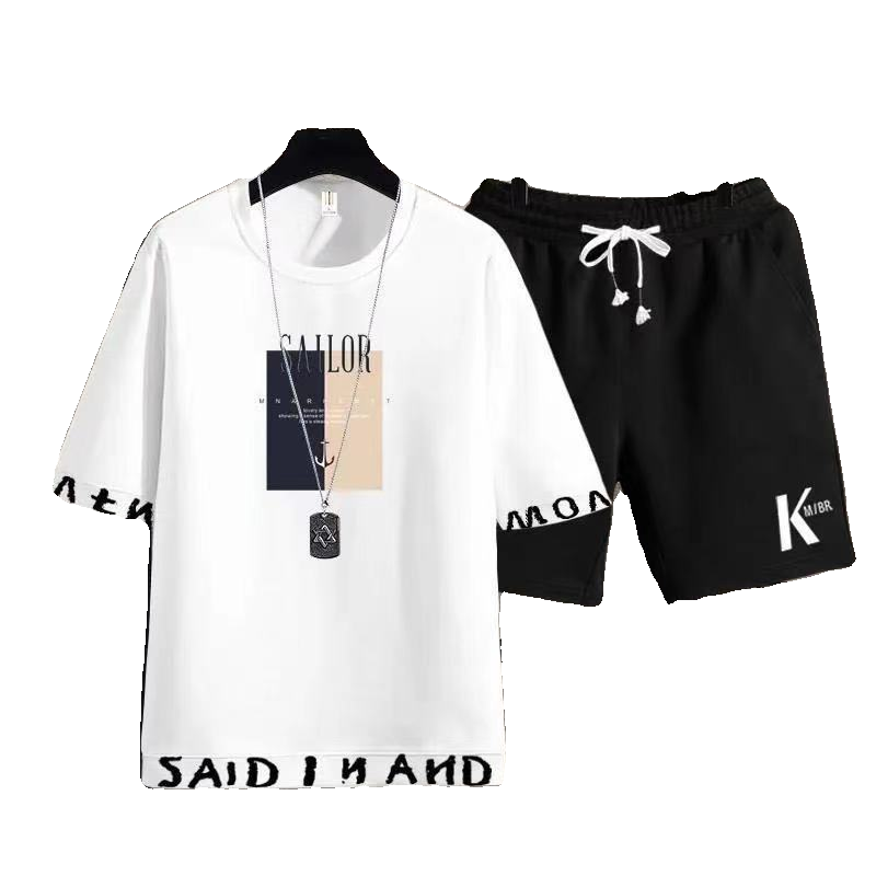 2026夏季新款男士短袖短裤帅气青年潮牌衣服两件装休闲运动套装男,淘宝优惠券,粉丝福利购,淘宝优惠卷