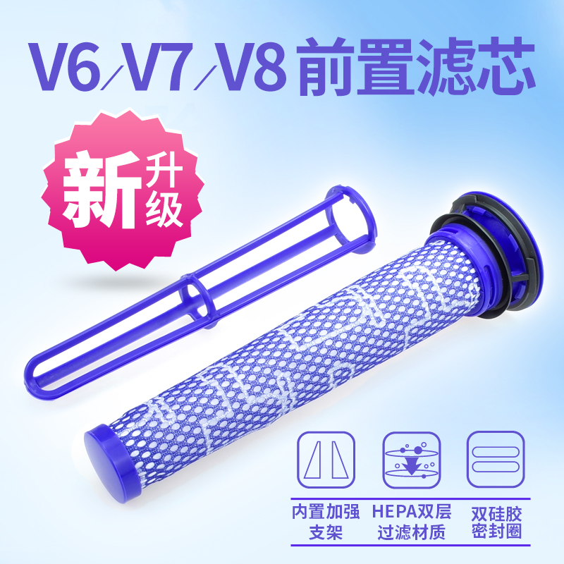 适配dyson戴森吸尘器配件V6V7V8 V10V11过滤网前置V12v15后置滤芯 - 图0