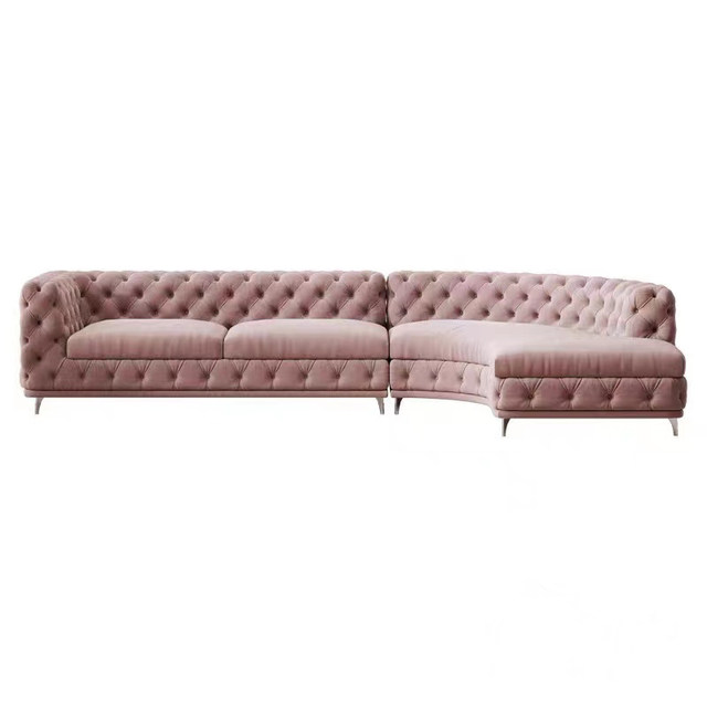 American European-style French style living room curved buckle sofa
