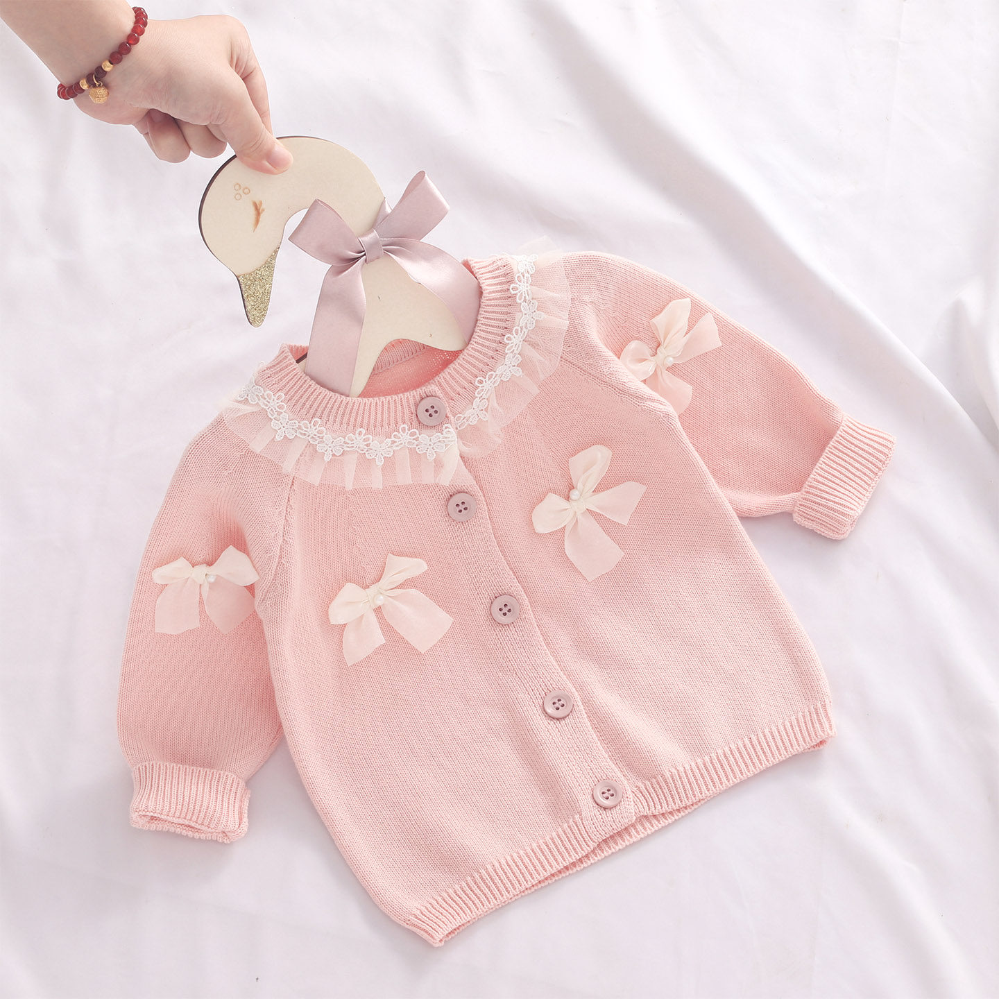 2025新款女童针织开衫纯棉3岁宝宝毛衣6月婴儿外套公主洋气春秋装,淘宝优惠券,粉丝福利购,淘宝优惠卷