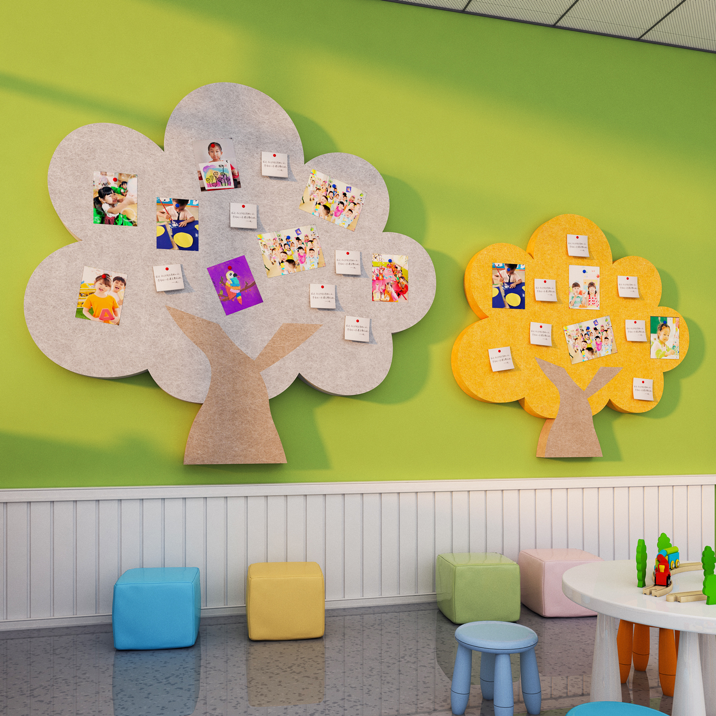 树形毛毡墙贴幼儿园教室墙面装饰启蒙早教托管中心照片展示愿望树 - 图2
