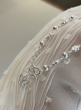 990纯银梅花蝴蝶纯银手链花朵女新款时尚潮流百搭送朋友礼物