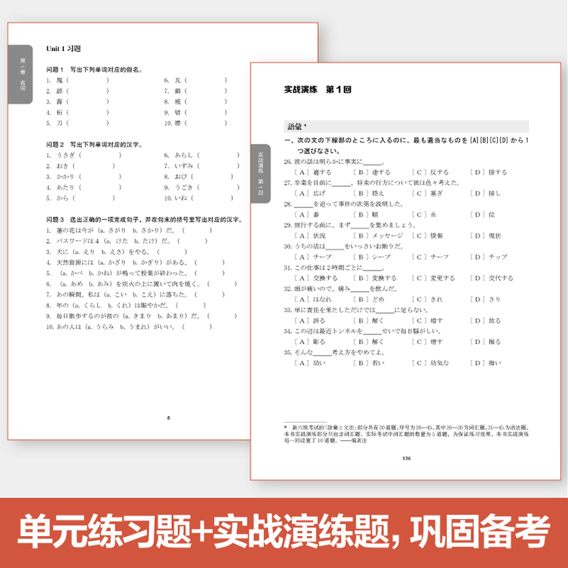 【大学日语四级2本】新大学日语四级考试词汇+语法精讲精练（附赠音频） - 图1