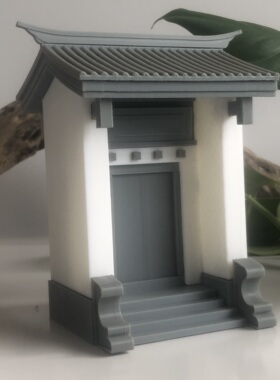 古建筑门头宅院大门围墙模型微缩景观景墙微物造景中式古风摆件