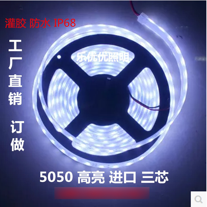 led12v5050灯带60珠超高亮水下软灯条鱼池灌胶户外捕银鱼深度防水-图1