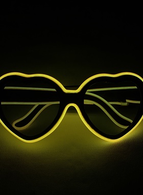发光眼镜个性酒吧心形发光眼镜