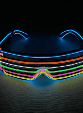 酒吧蹦迪夜店炫酷朋克风发光眼镜