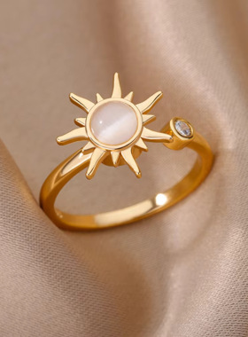 Anxiety Balls Beads Rings for Women Open Spinner Finger Ring