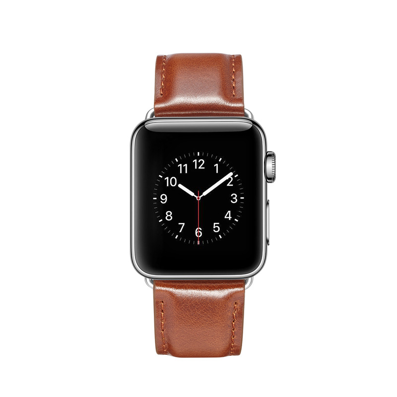 适用苹果Apple iwatch 38/40/42/44mm leather Watchband牛皮表带