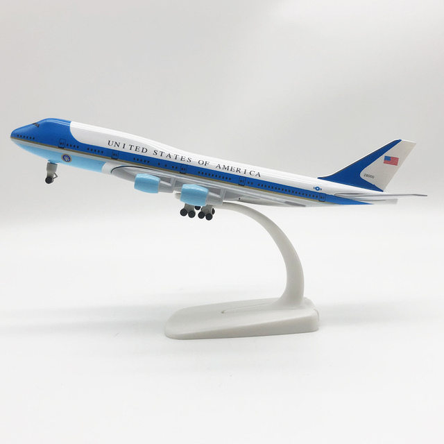 U.S. Air Force One Boeing B747 with wheels and lights simulation civil aviation passenger aircraft model aircraft model gift