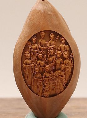 橄榄核大籽单颗手工雕刻御龙观音黄财神本命佛守护一颗发搭配手串