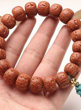 天然金刚菩提子手工打磨无齿老型单圈编织手持男文玩爆红机刷成品