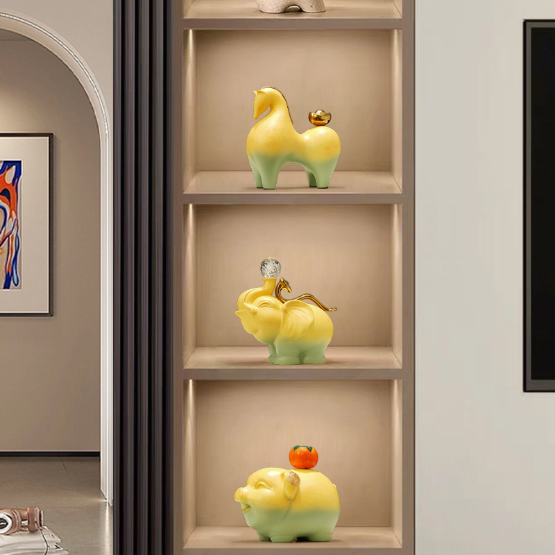 新中式招财如意大象摆件高档客厅玄关电视柜办公室乔迁新居装饰品,淘宝优惠券,粉丝福利购,淘宝优惠卷