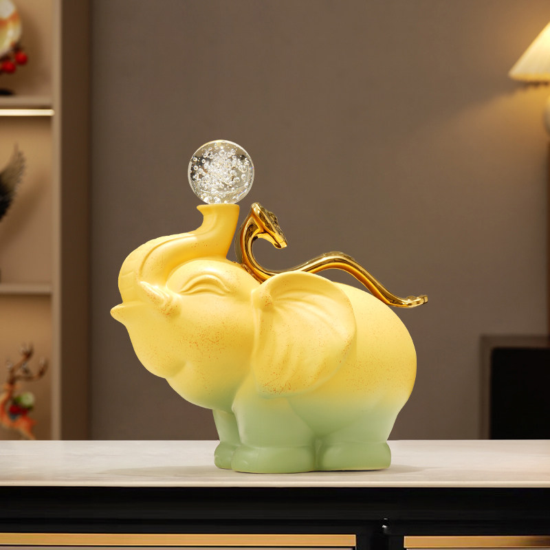 新中式招财如意大象摆件高档客厅玄关电视柜办公室乔迁新居装饰品,淘宝优惠券,粉丝福利购,淘宝优惠卷