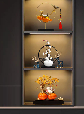 新中式招财猫发财树摆件收银台高档家居客厅玄关办公室装饰品摆件