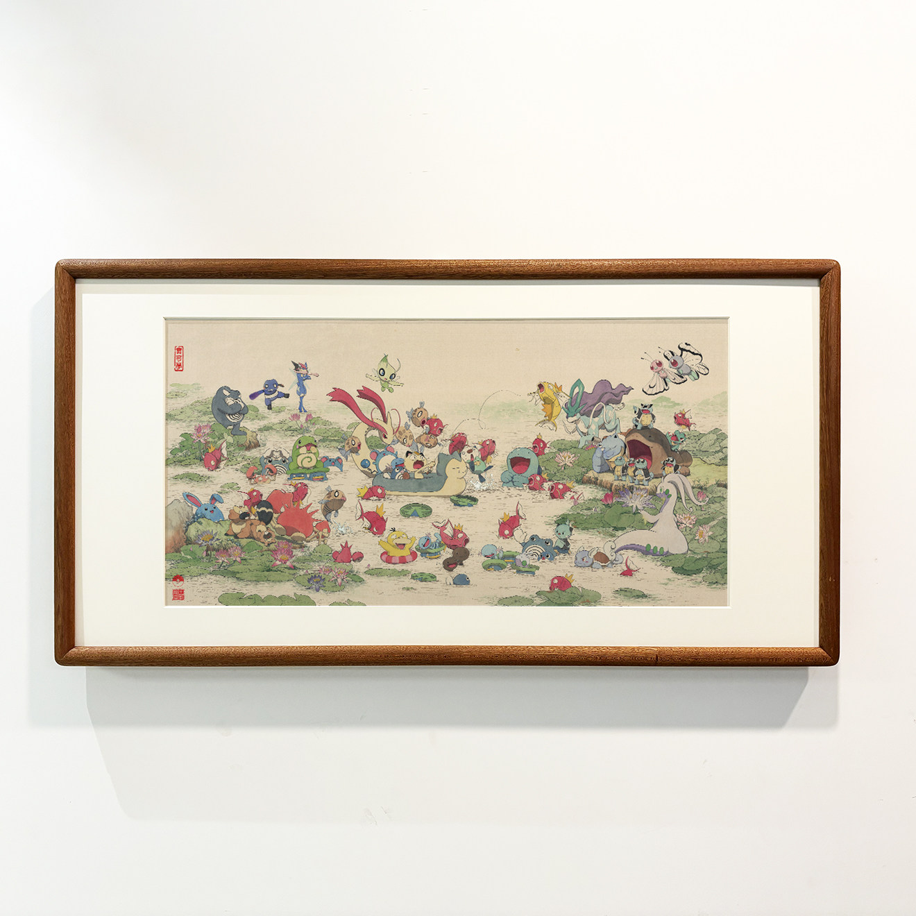《金色传说》中国风宝可梦睡莲国画创意沙发背景装饰画高清喷绘,淘宝优惠券,粉丝福利购,淘宝优惠卷